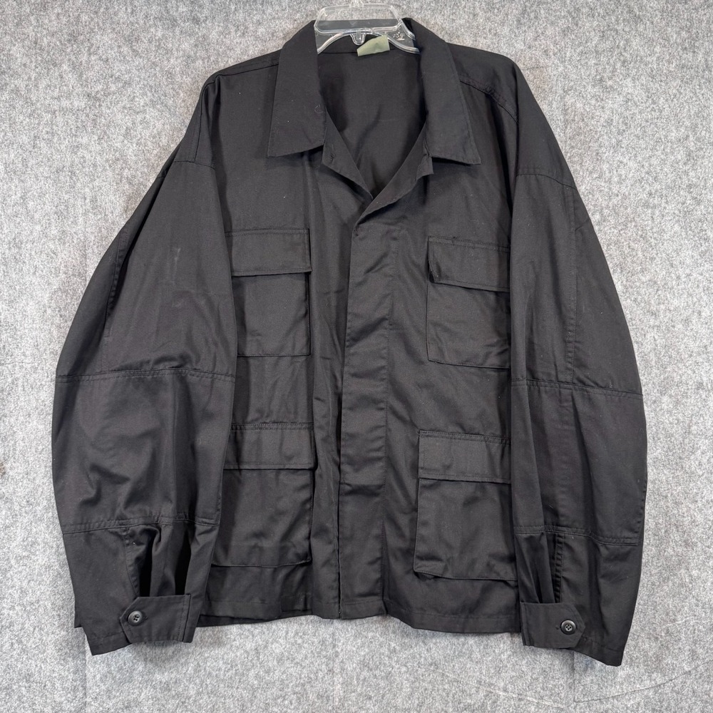 ROTHCO Coat Black Ultra Force BDU US Military Field Jacket Mens 4XL Pockets